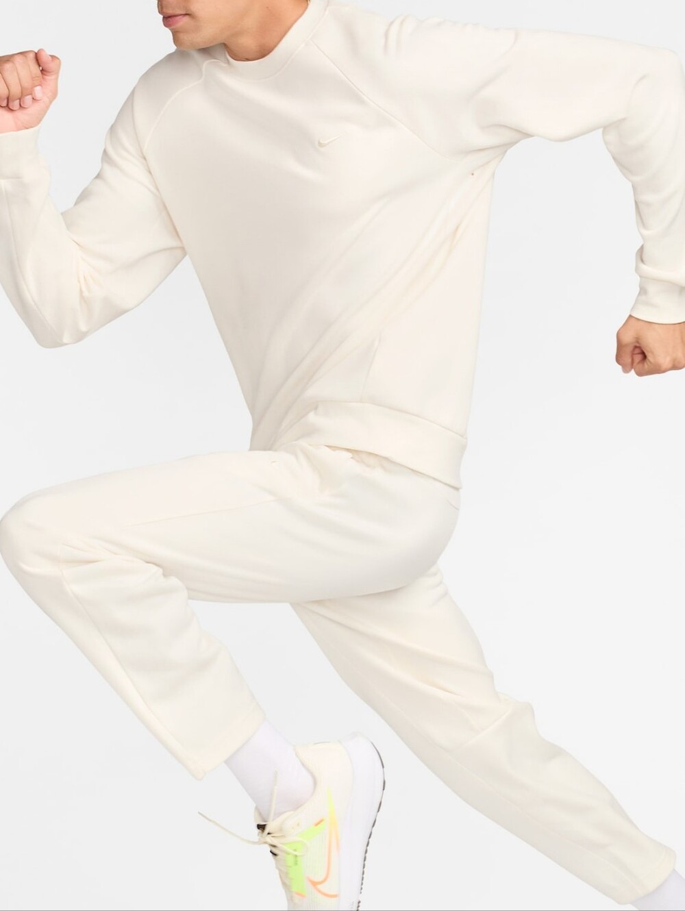 Nike Cream Dri Fit Fleece Sweatshirt and Sweat Pants - S/M